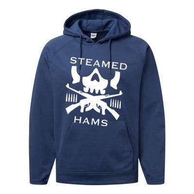 Steamed Hams Skull Guns Performance Fleece Hoodie