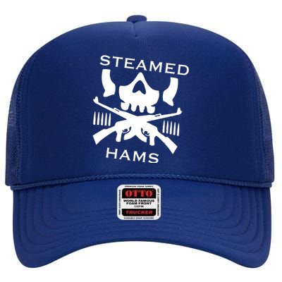 Steamed Hams Skull Guns High Crown Mesh Back Trucker Hat