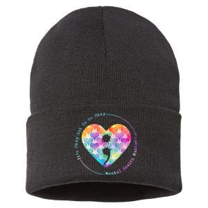 Semicolon Heart Suicide Prevention Mental Health Awareness Sustainable Knit Beanie