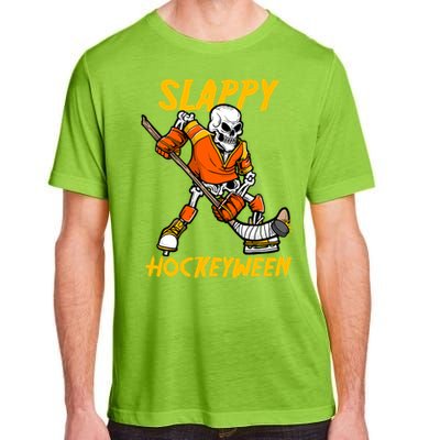 Slappy Hockeyween Skeleton Ice Hockey Player Halloween Cute Gift Adult ChromaSoft Performance T-Shirt