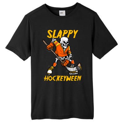 Slappy Hockeyween Skeleton Ice Hockey Player Halloween Cute Gift Tall Fusion ChromaSoft Performance T-Shirt