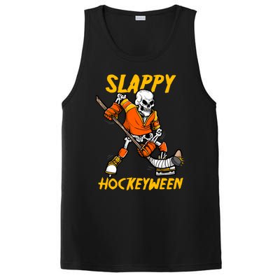 Slappy Hockeyween Skeleton Ice Hockey Player Halloween Cute Gift PosiCharge Competitor Tank