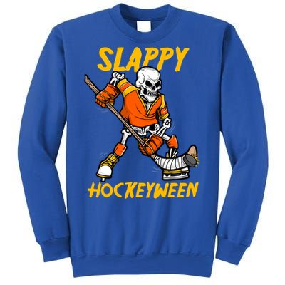 Slappy Hockeyween Skeleton Ice Hockey Player Halloween Cute Gift Sweatshirt