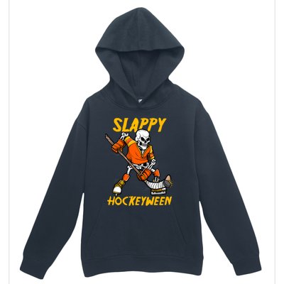 Slappy Hockeyween Skeleton Ice Hockey Player Halloween Cute Gift Urban Pullover Hoodie