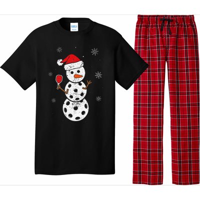 Santa Hat Snowman Gifts For Xmas Pickleball  Pajama Set