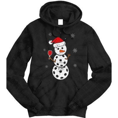 Santa Hat Snowman Gifts For Xmas Pickleball  Tie Dye Hoodie