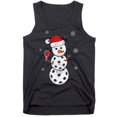 Santa Hat Snowman Gifts For Xmas Pickleball  Tank Top