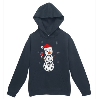 Santa Hat Snowman Gifts For Xmas Pickleball  Urban Pullover Hoodie