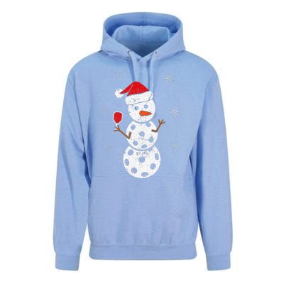 Santa Hat Snowman Gifts For Xmas Pickleball  Unisex Surf Hoodie