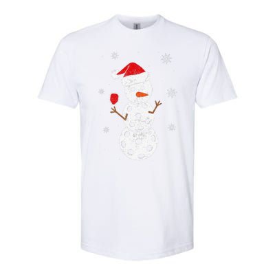 Santa Hat Snowman Gifts For Xmas Pickleball  Softstyle CVC T-Shirt