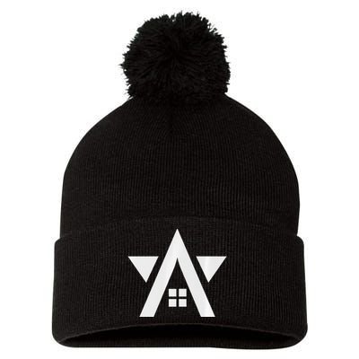 Stellar Housing Solutions Flying A Monochrome Light Pom Pom 12in Knit Beanie