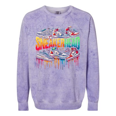 Sneaker Head Streetwear Style Colorblast Crewneck Sweatshirt