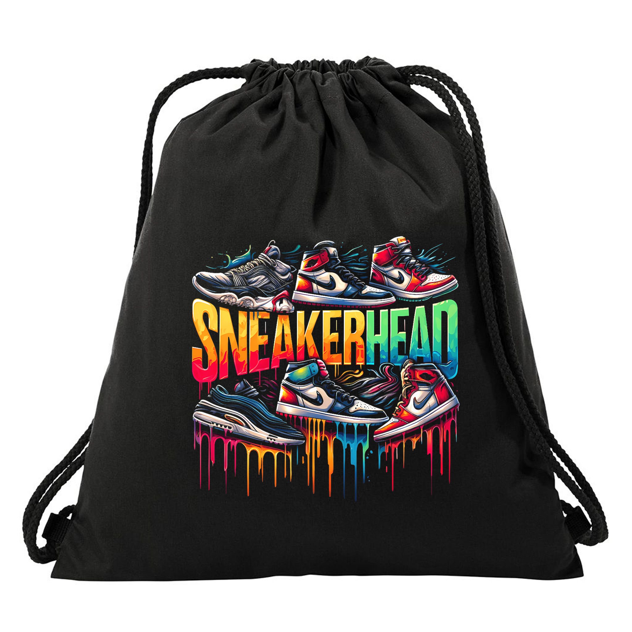 Sneaker Head Streetwear Style Drawstring Bag