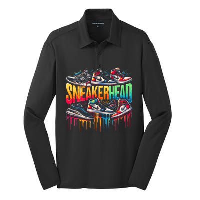 Sneaker Head Streetwear Style Silk Touch Performance Long Sleeve Polo