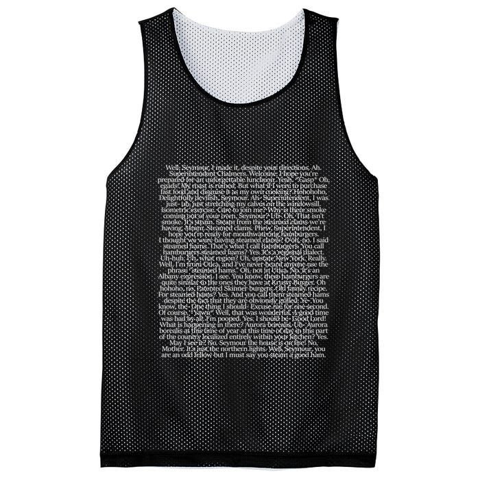 Steamed Hams Script Funny Text Mesh Reversible Basketball Jersey Tank