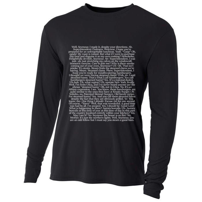Steamed Hams Script Funny Text Cooling Performance Long Sleeve Crew