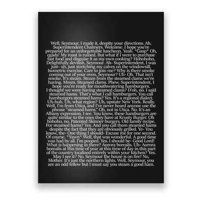 Steamed Hams Script Funny Text Poster
