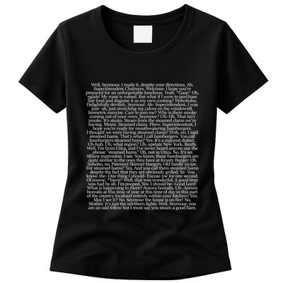 Steamed Hams Script Funny Text Womens T-Shirt