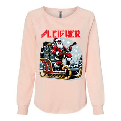 Sleigher Hail Santa Heavy Metal Christmas Rock Xmas Art Womens California Wash Sweatshirt