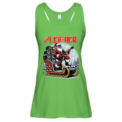 Sleigher Hail Santa Heavy Metal Christmas Rock Xmas Art Ladies Essential Flowy Tank