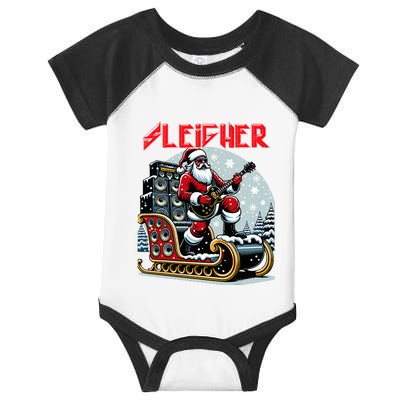 Sleigher Hail Santa Heavy Metal Christmas Rock Xmas Art Infant Baby Jersey Bodysuit