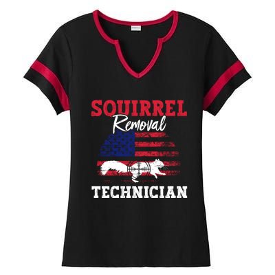 Squirrel Hunter Squirrel Removal Technician Squirrel Hunting Gift Ladies Halftime Notch Neck Tee