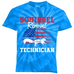 Squirrel Hunter Squirrel Removal Technician Squirrel Hunting Gift Kids Tie-Dye T-Shirt