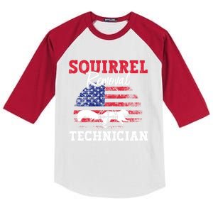 Squirrel Hunter Squirrel Removal Technician Squirrel Hunting Gift Kids Colorblock Raglan Jersey