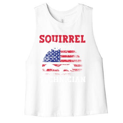 Squirrel Hunter Squirrel Removal Technician Squirrel Hunting Gift Women's Racerback Cropped Tank