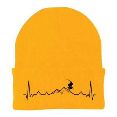 Skiing Heartbeat Skier Ski Goggles Winter Sport Accessories Funny Gift Knit Cap Winter Beanie