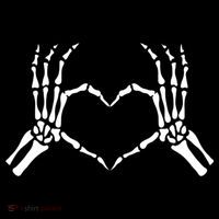 Skeletons Hands Shaped Heart Halloween Button