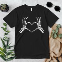 Skeletons Hands Shaped Heart Halloween Premium T-Shirt