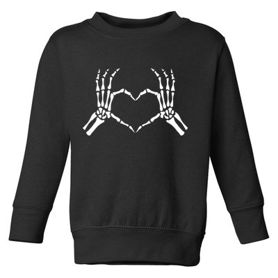 Skeletons Hands Shaped Heart Halloween Toddler Sweatshirt