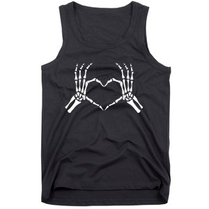 Skeletons Hands Shaped Heart Halloween Tank Top