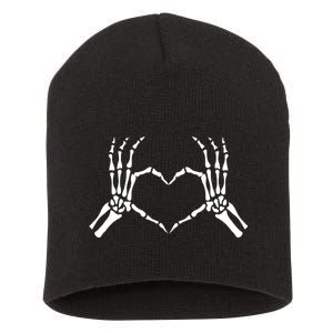 Skeletons Hands Shaped Heart Halloween Short Acrylic Beanie