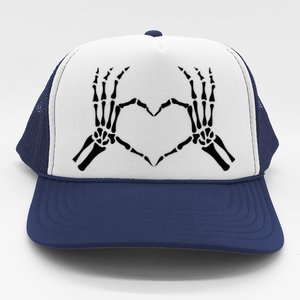 Skeletons Hands Shaped Heart Halloween Trucker Hat