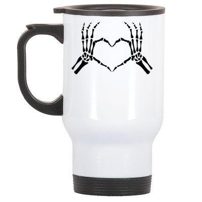 Skeletons Hands Shaped Heart Halloween Stainless Steel Travel Mug