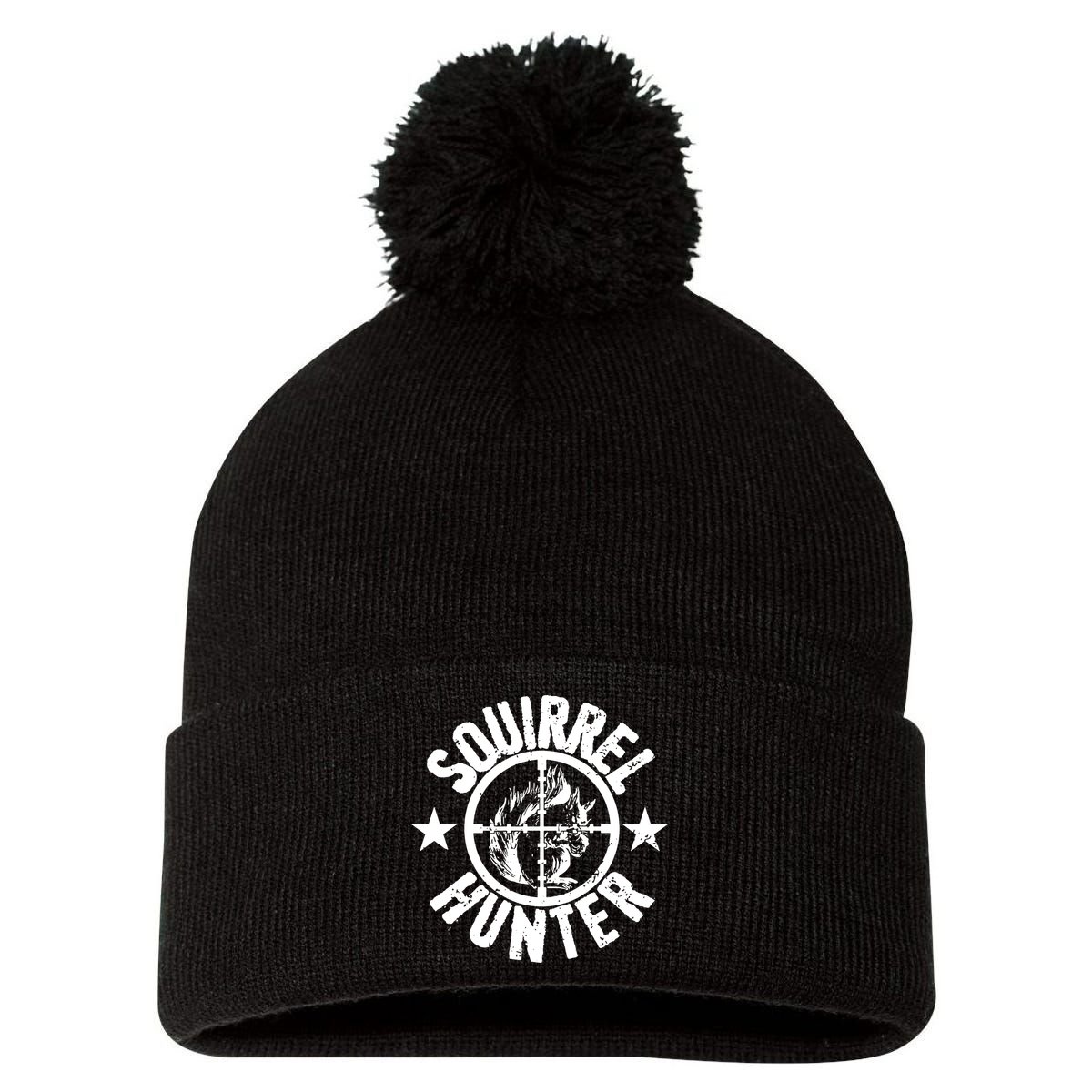 Squirrel Hunter Pom Pom 12in Knit Beanie