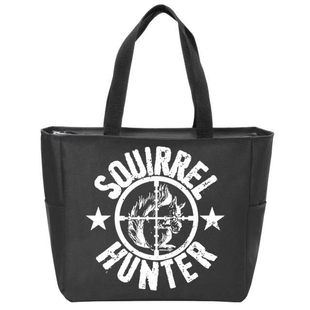 Squirrel Hunter Zip Tote Bag