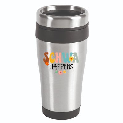 Schwa Happens Science Of Reading Teacher Intervention Groovy 16oz Travel Tumbler