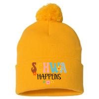 Schwa Happens Science Of Reading Teacher Intervention Groovy Pom Pom 12in Knit Beanie