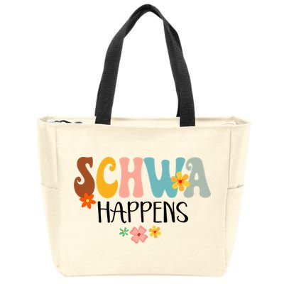Schwa Happens Science Of Reading Teacher Intervention Groovy Zip Tote Bag