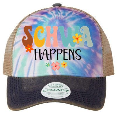 Schwa Happens Science Of Reading Teacher Intervention Groovy Legacy Tie Dye Trucker Hat