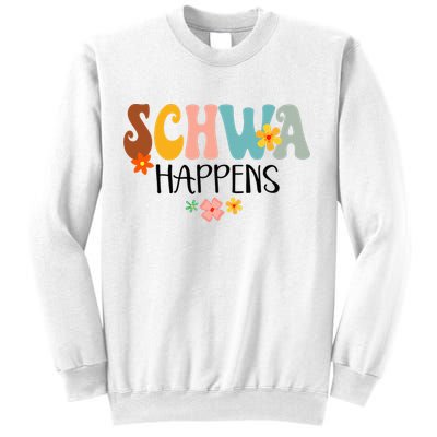 Schwa Happens Science Of Reading Teacher Intervention Groovy Sweatshirt