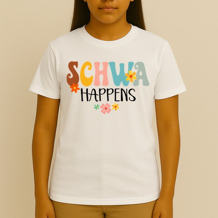 Schwa Happens Science Of Reading Teacher Intervention Groovy T-Shirt