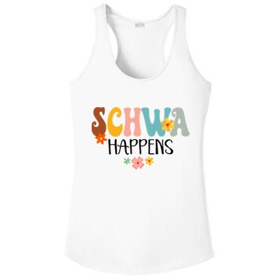 Schwa Happens Science Of Reading Teacher Intervention Groovy Ladies PosiCharge Competitor Racerback Tank