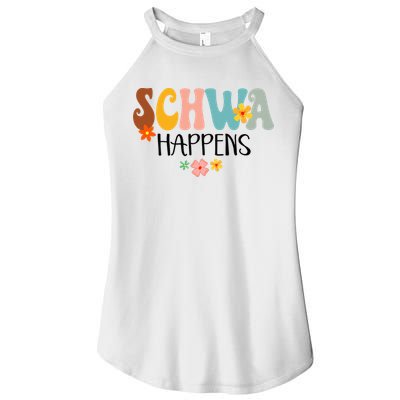 Schwa Happens Science Of Reading Teacher Intervention Groovy Women's Perfect Tri Rocker Tank