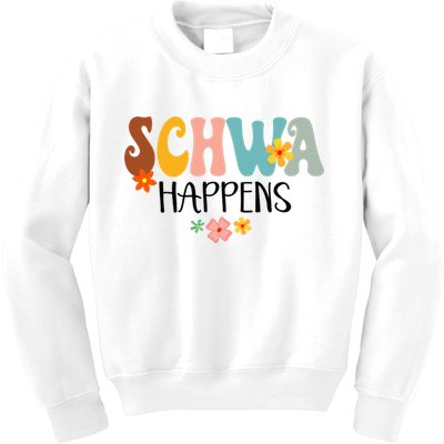 Schwa Happens Science Of Reading Teacher Intervention Groovy Kids Sweatshirt