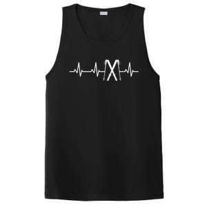 Skiing Heartbeat Skiing Enthusiast Meaningful Gift PosiCharge Competitor Tank