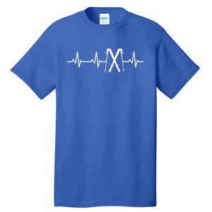 Skiing Heartbeat Skiing Enthusiast Meaningful Gift Tall T-Shirt